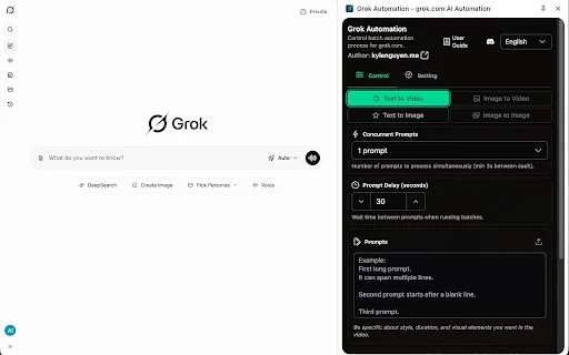 Grok Automation: I-automate ang Iyong Grok Prompts nang Mabilis - Screenshot 1