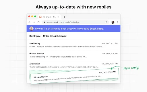 Streak Email Sharing for Gmail – Ibahagi ang Email nang Mabilis - Screenshot 3